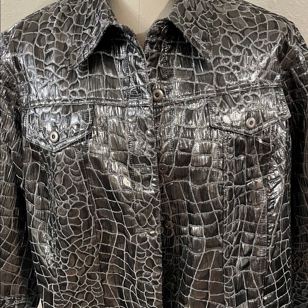 Ruby Rd. Metallic Crocodile Jacket - image 2